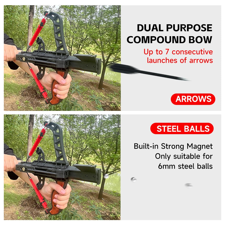 7 Shot Archery Compound Bow For Steel Ball Practice