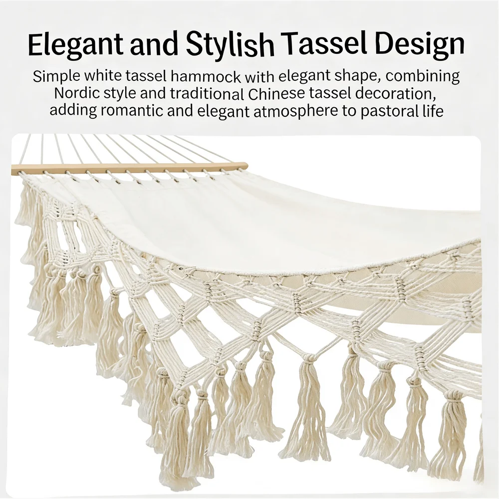 Style Hammock With Tassels For Outdoor Camping Swing Chair