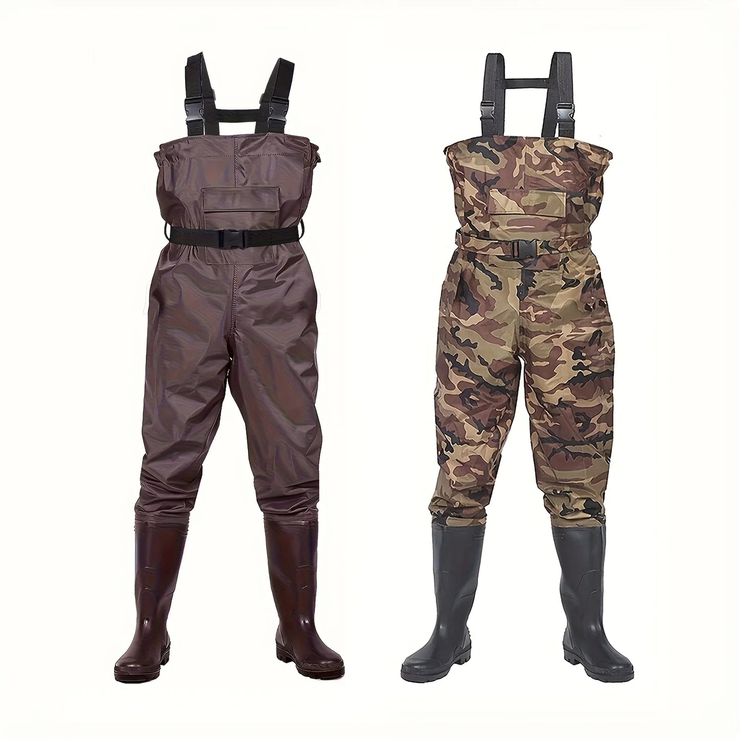 Unisex 3 Ply Nylon Fishing Waders With Boots And Pockets