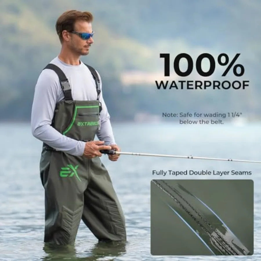 Men's PVC Chest Waders With Slip Resistant Boots For Outdoor Fishing