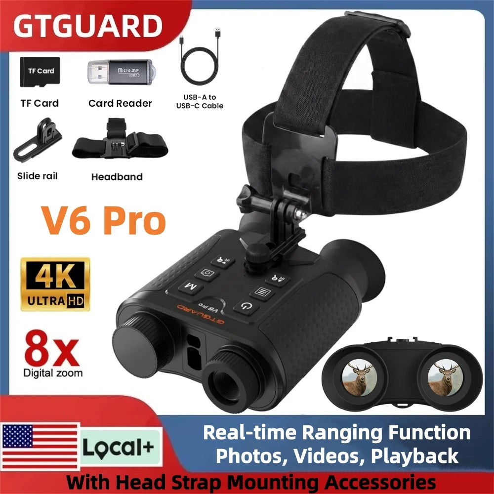 GTMEDIA GTGUARD V6 Pro 4K Infrared Night Vision Binoculars 8X Zoom