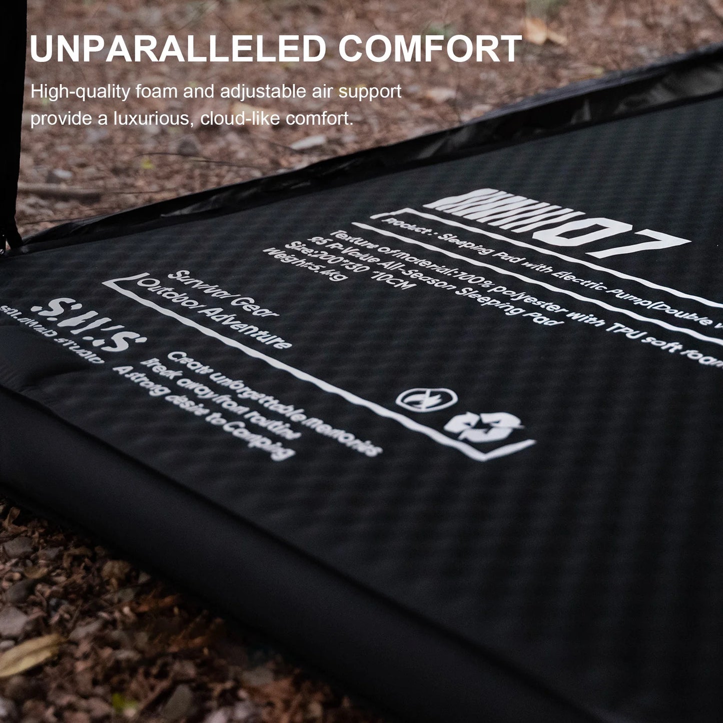 Inflatable Sleeping Mat With Built In Pump For Backpacking