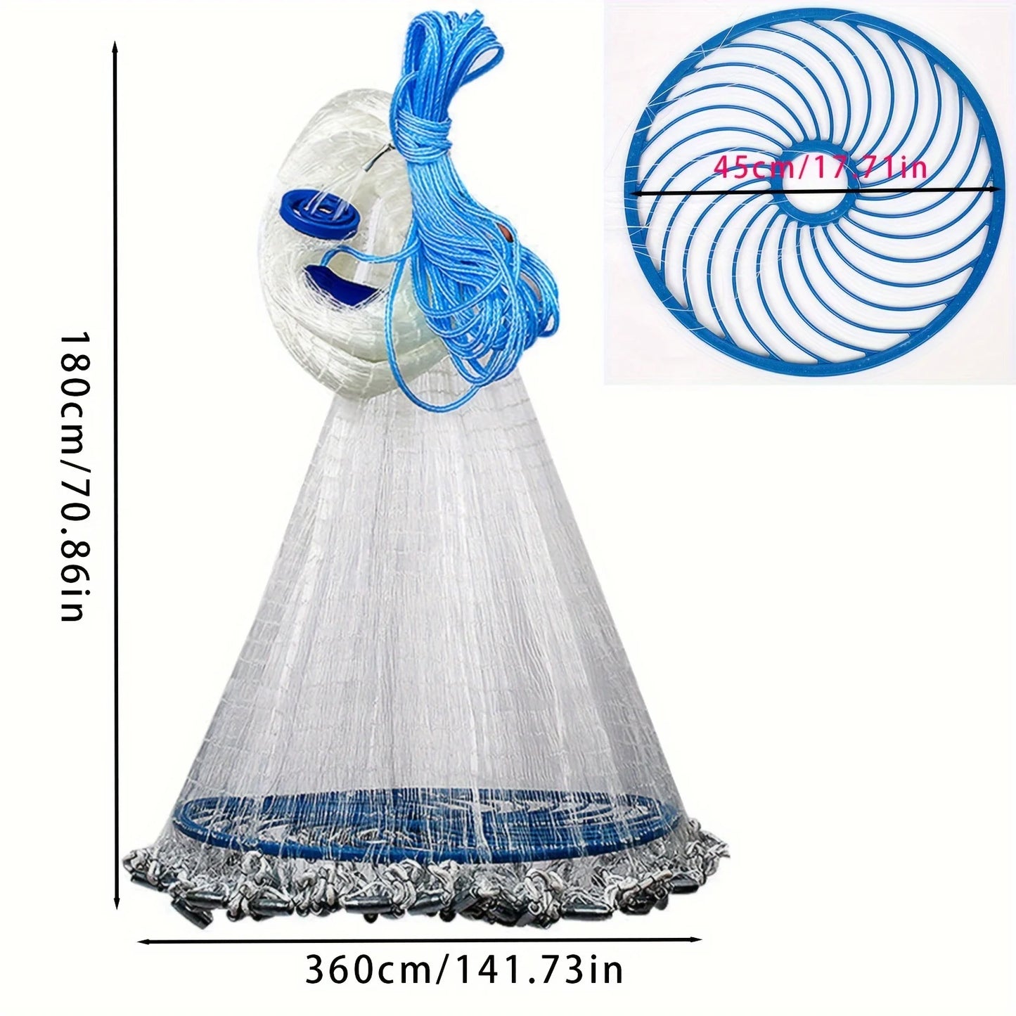American Style Handmade Fishing Net for Freshwater and Saltwater Use