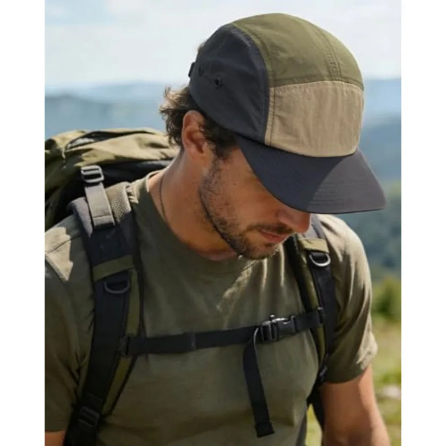 Upf50 Plus Quick Dry 5 Panel Adjustable Baseball Hat Men