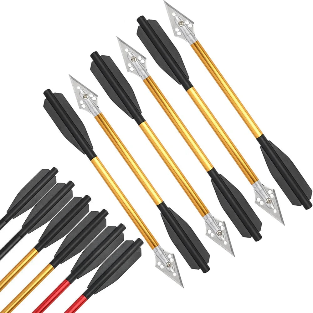 Aluminium Crossbow Arrows Featuring Removable Steel Blades