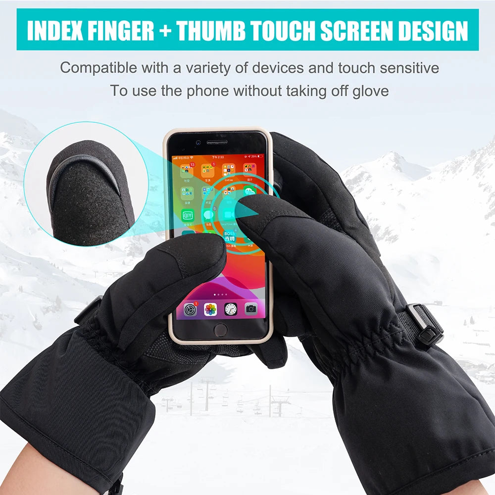 Snow Deer Heated Motorcycle Gloves Winter Waterproof Rechargeable Thermal