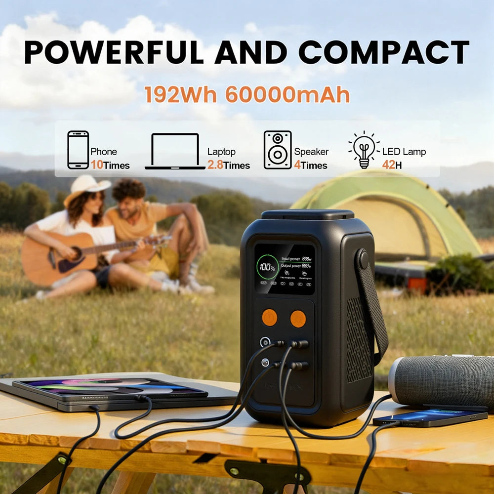 CTOLITY 200W Power Station Camping 192Wh Lifepo4 Battery