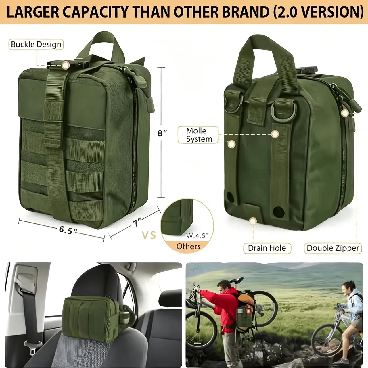 250 Piece Survival First Aid Kit IFAK EMT With Molle Bag Outdoor Gear