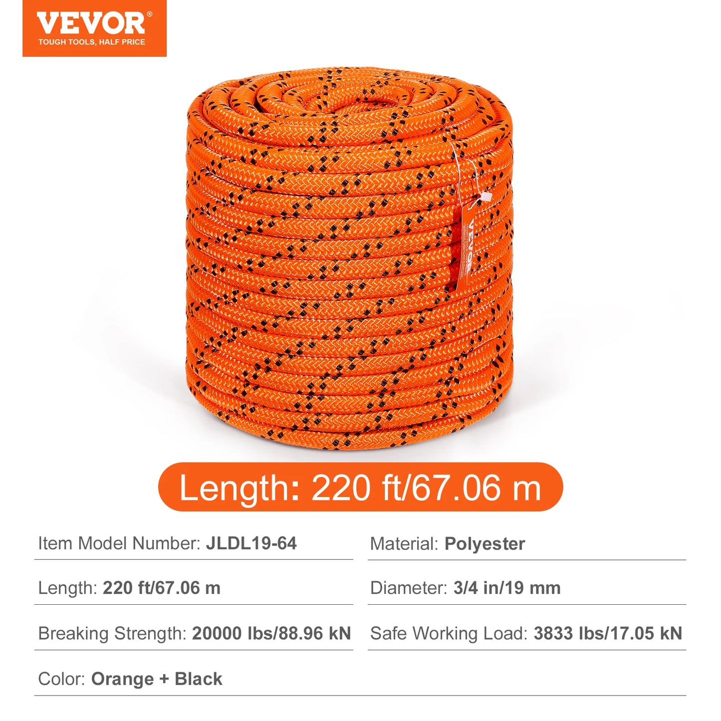 SucceBuy Dual Weave Polyester Rope 48 Strand Outdoor Cord