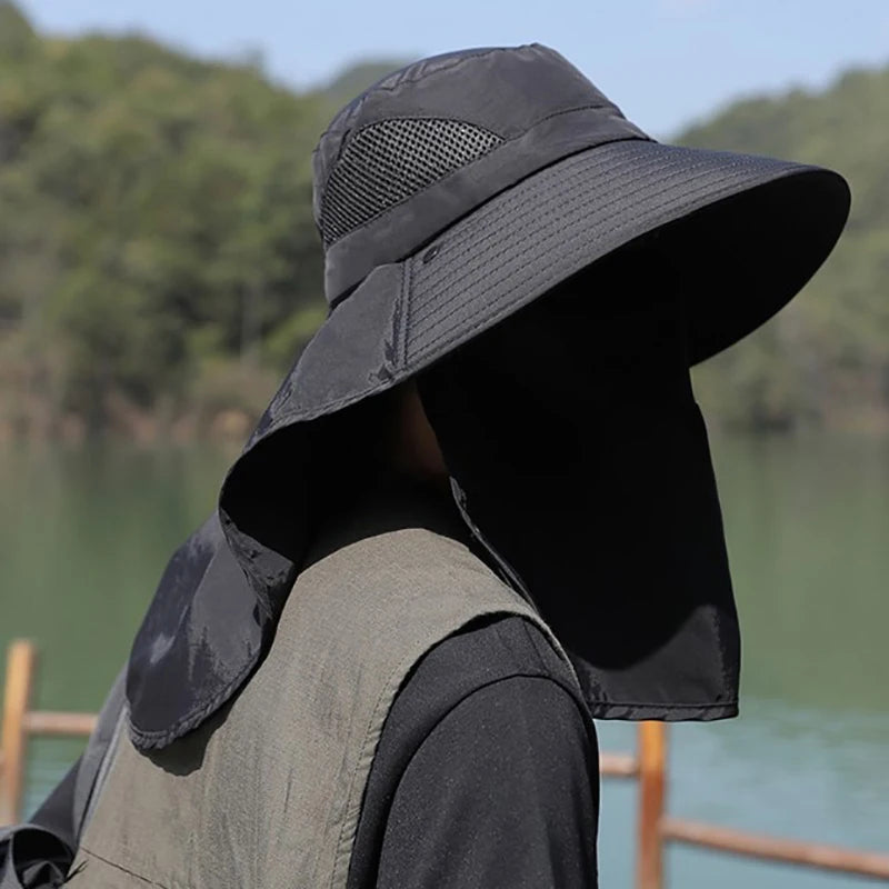 UV Protection Sun Hat For Outdoor Activities Men Women Neck Flap Fisherman