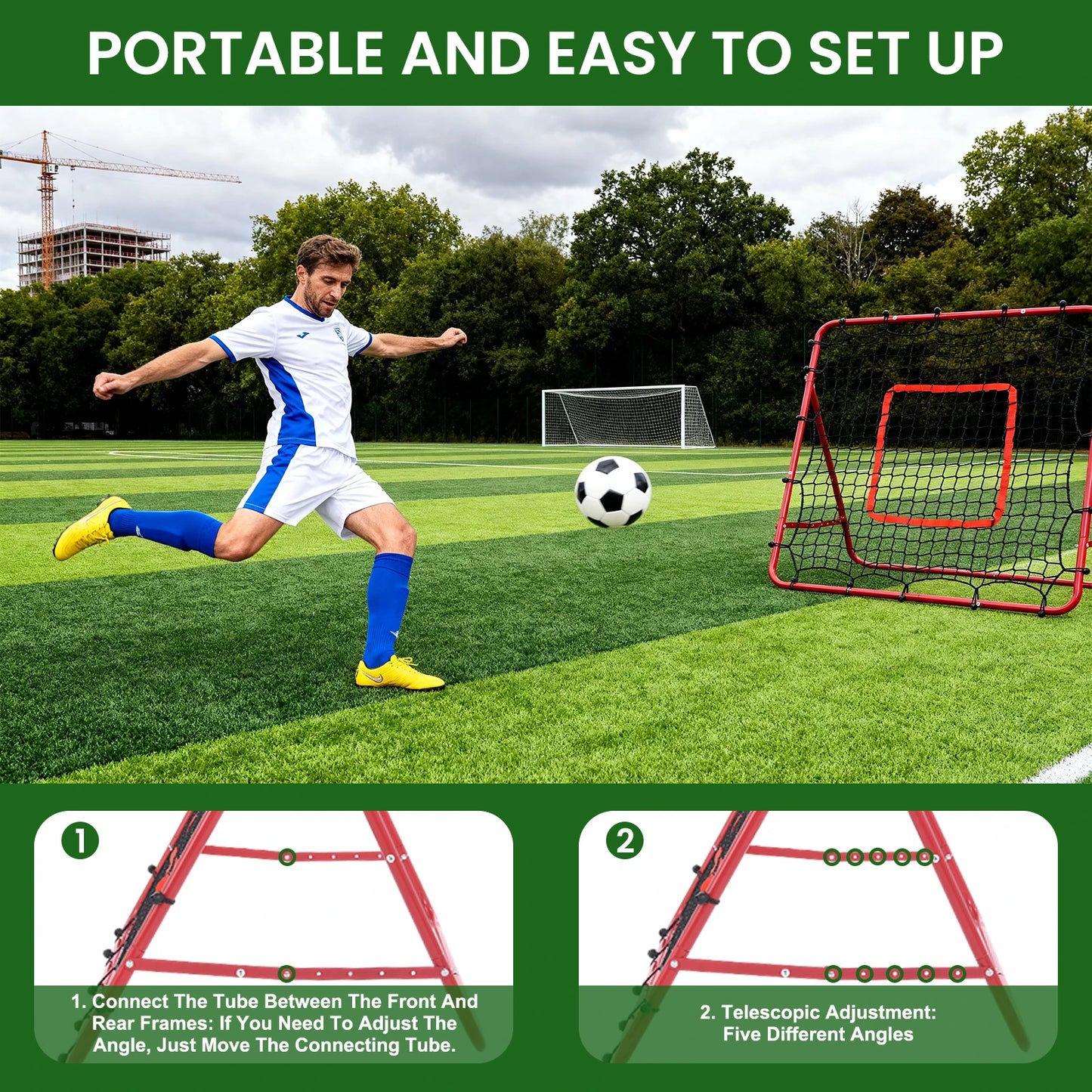 Baseball Rebounder Net Adjustable Bounce Back Trainer for Soccer Volleyball