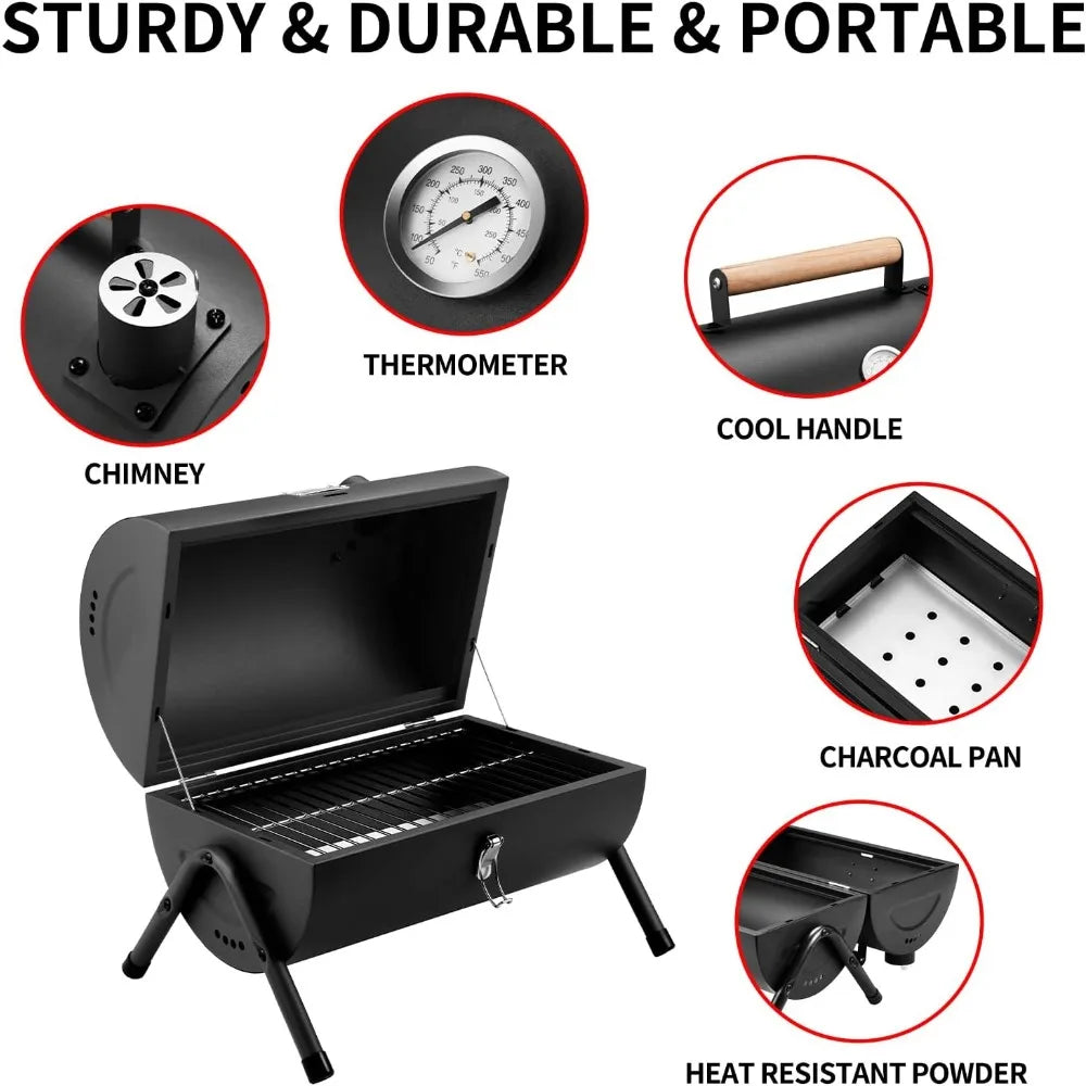 NBVCX Portable Charcoal Tabletop Grill For Outdoor BBQ