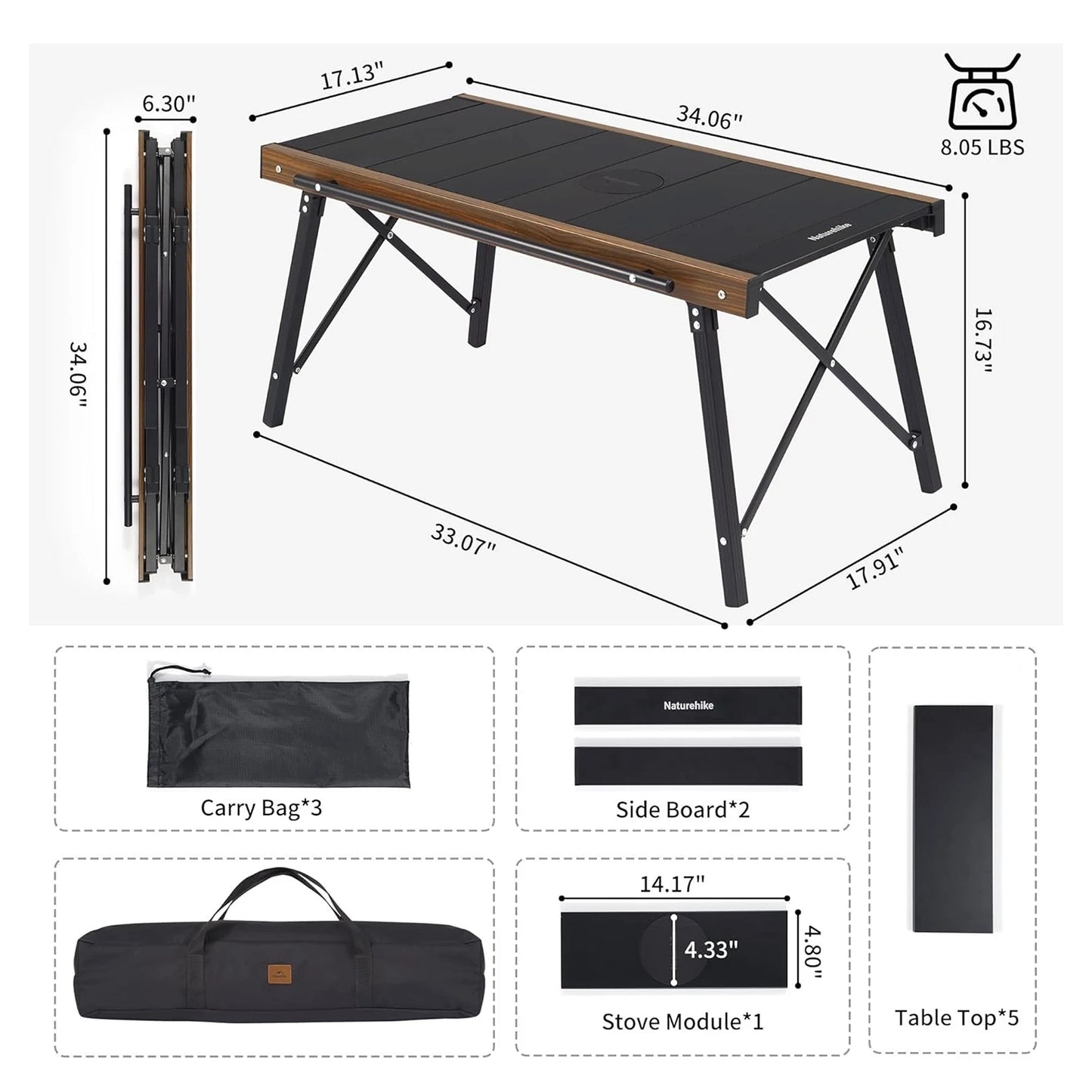 Naturehike Folding Aluminum IGT Table Portable Camping And BBQ