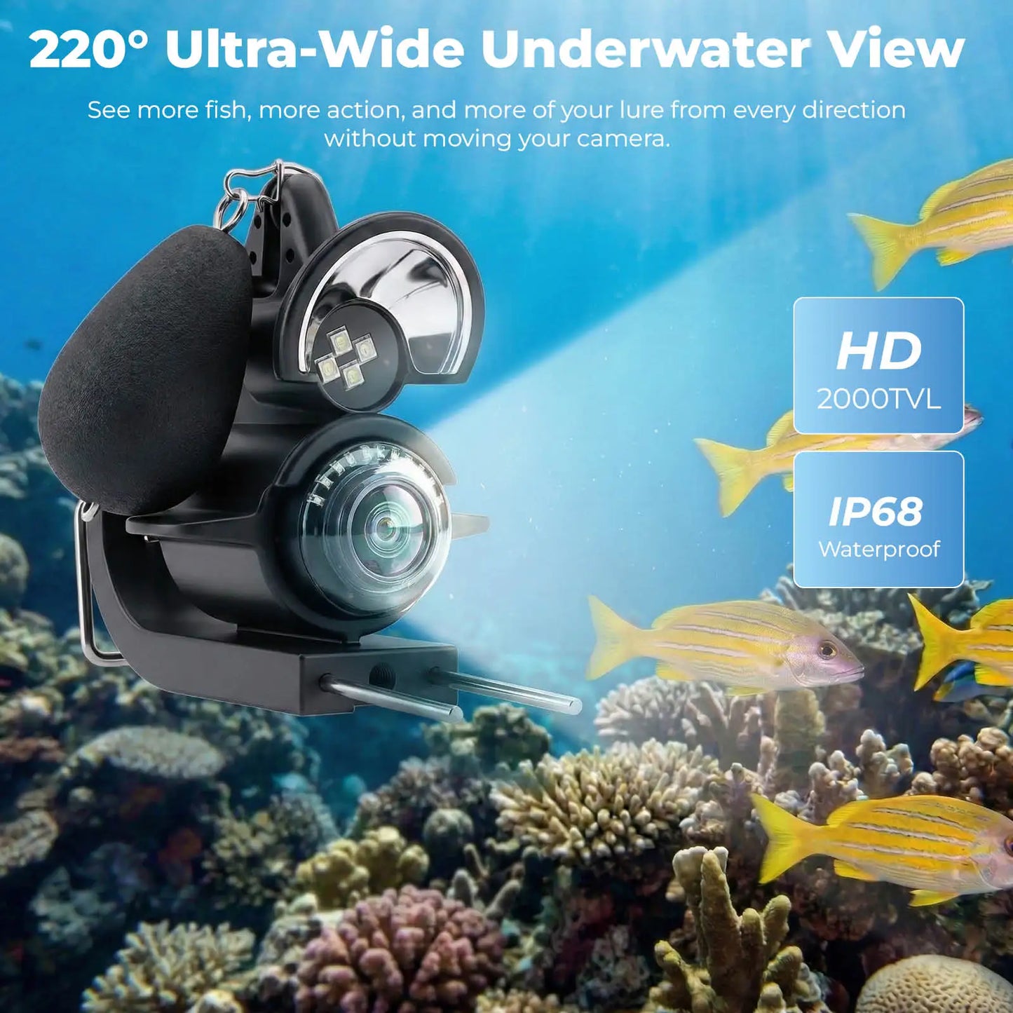 Portable Underwater Fish Finder IP68 Waterproof With IR Night Vision
