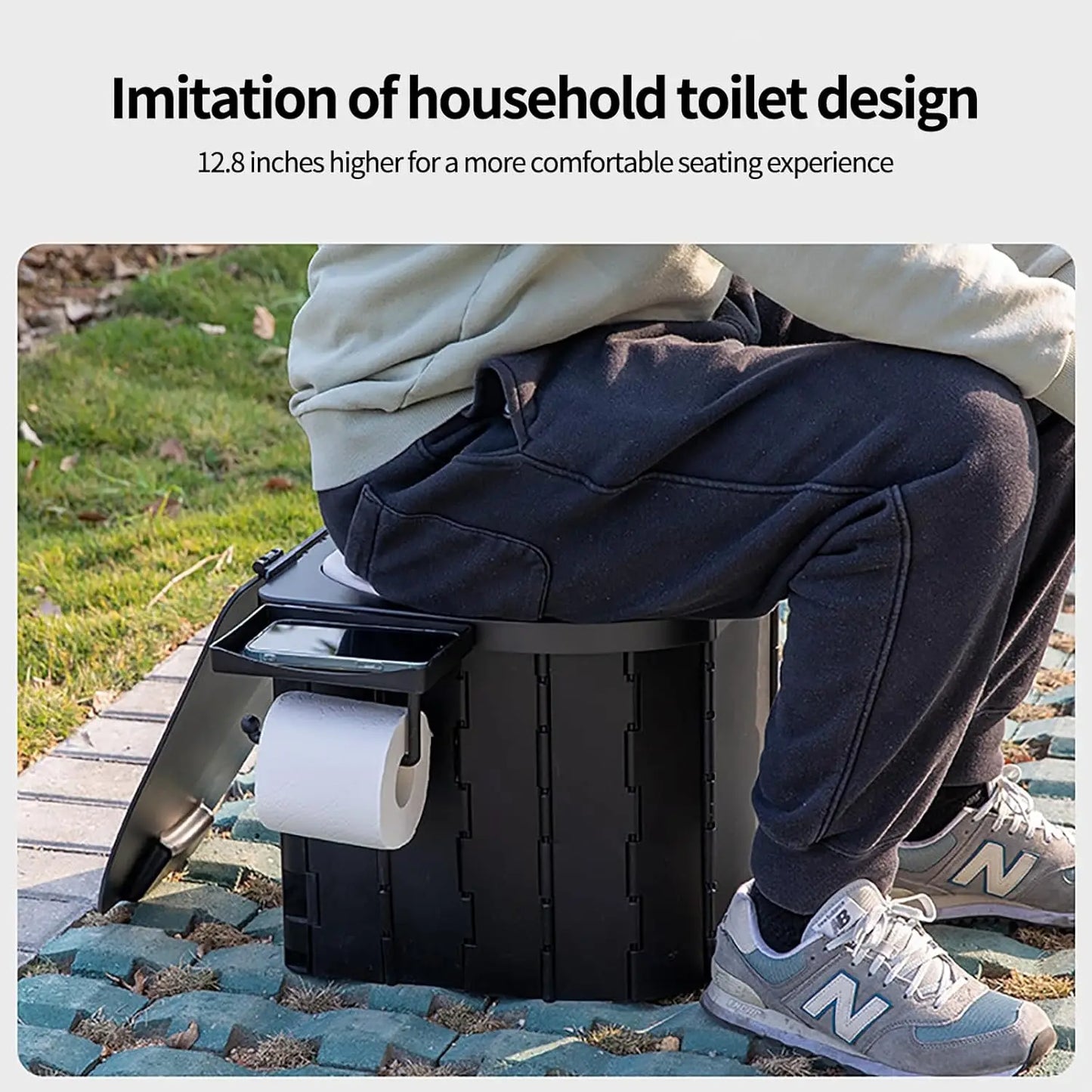Lightweight Portable Toilet With PU Cushion For Camping Travel