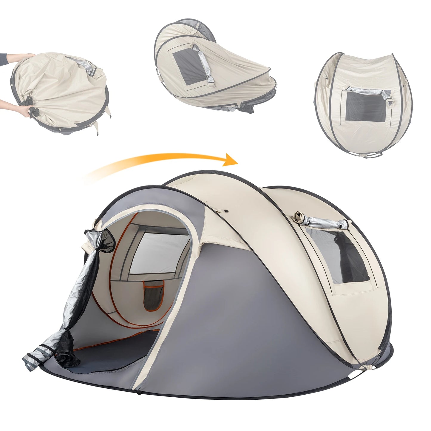Pop Up Tent Instant Setup For Family Camping Portable Waterproof 190T Polyester