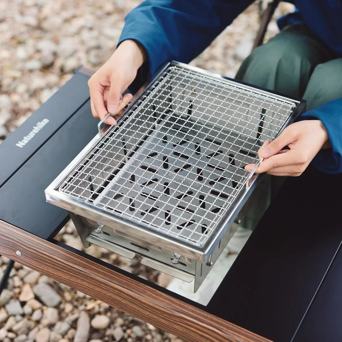 Naturehike Camping Charcoal Grill for IGT Table Portable Folding Barbecue