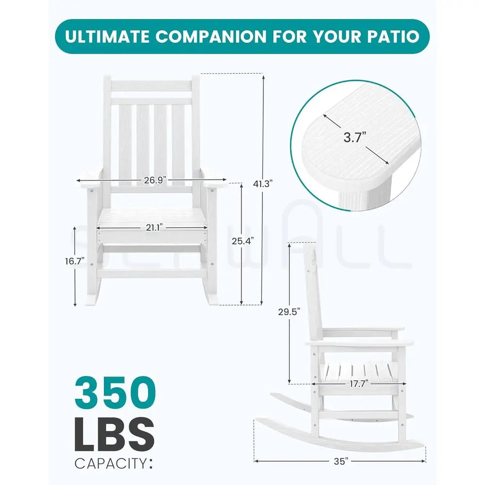 All Weather HDPE Bamboo Outdoor Rocking Garden Chair