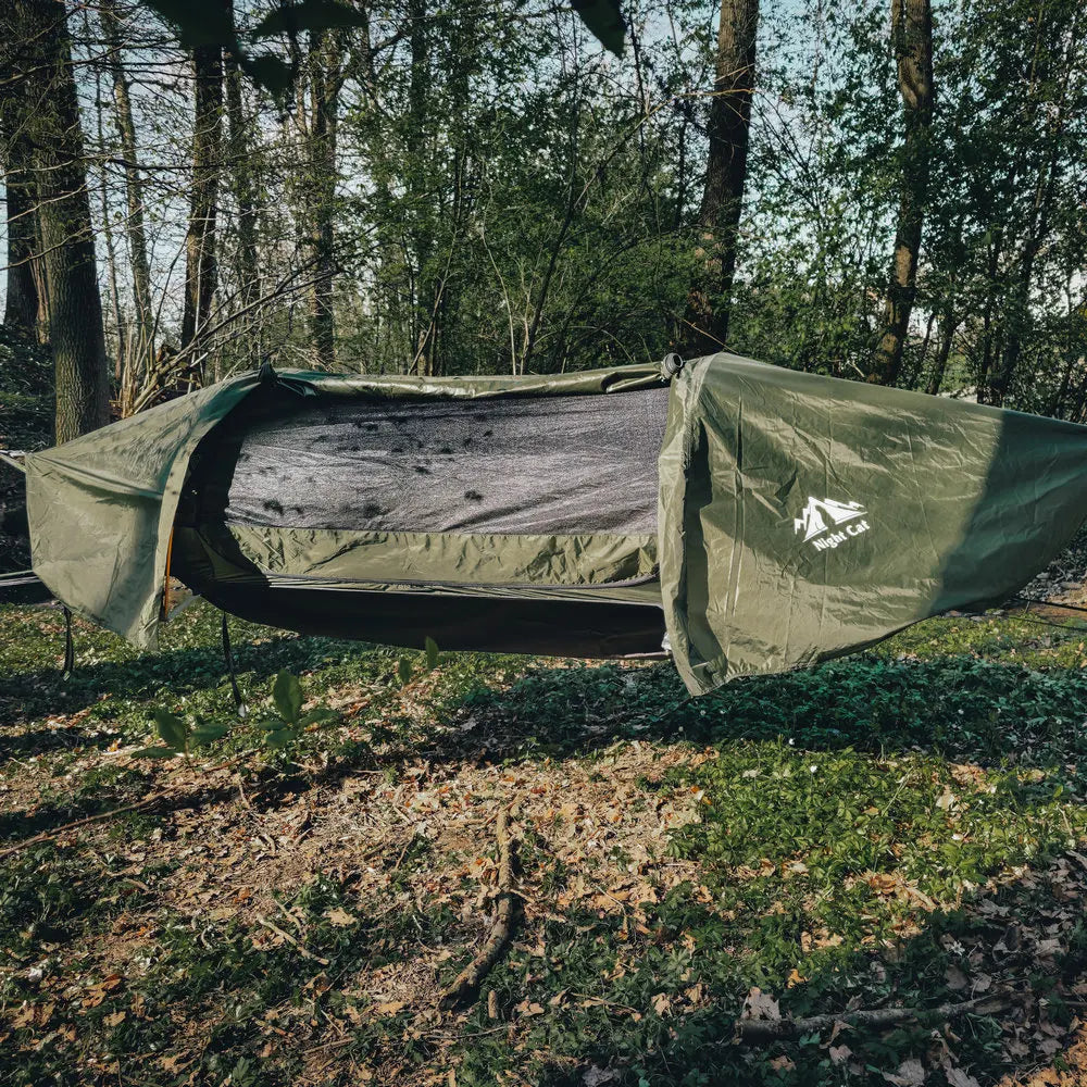 Night Cat Hammock Tent With Mosquito Net Waterproof Rainfly And Storage