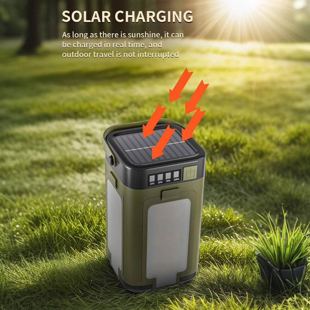 Foldable Solar Camping Lantern With Rechargeable Power Bank