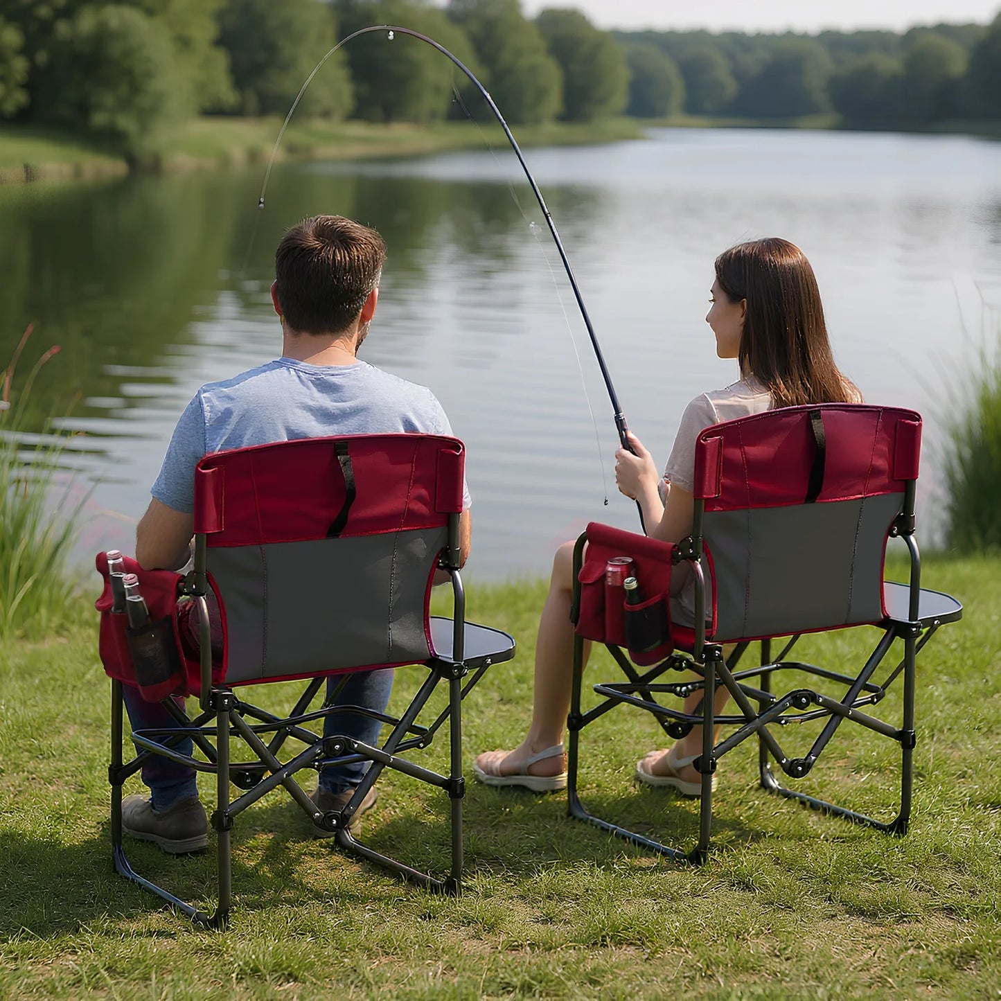 HiMISS Oversized Heavy Duty Folding Directors Chair 400 Lbs Capacity