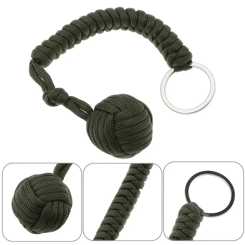Outdoor Self Defense Umbrella Rope Monkey Fist Steel Ball Chain