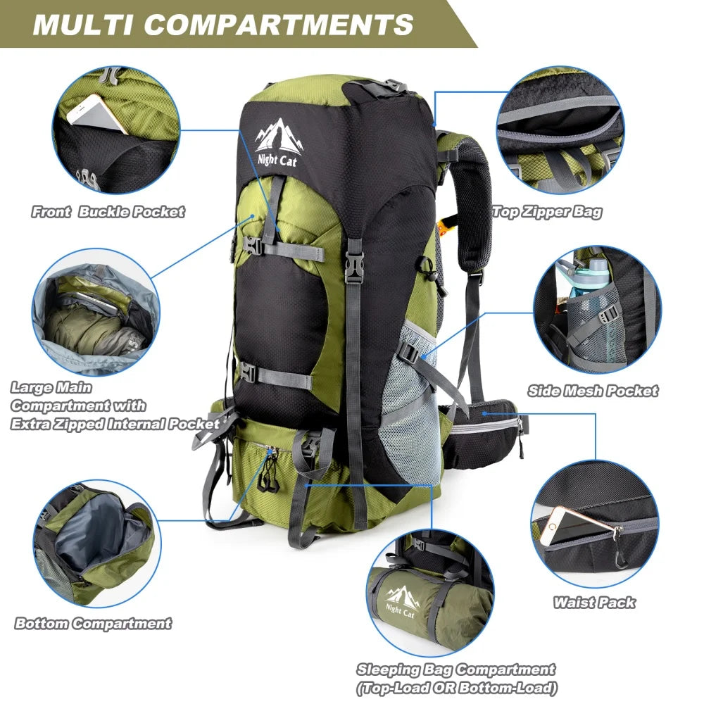 Night Cat Hiking Backpack Lightweight All Seasons Men Women