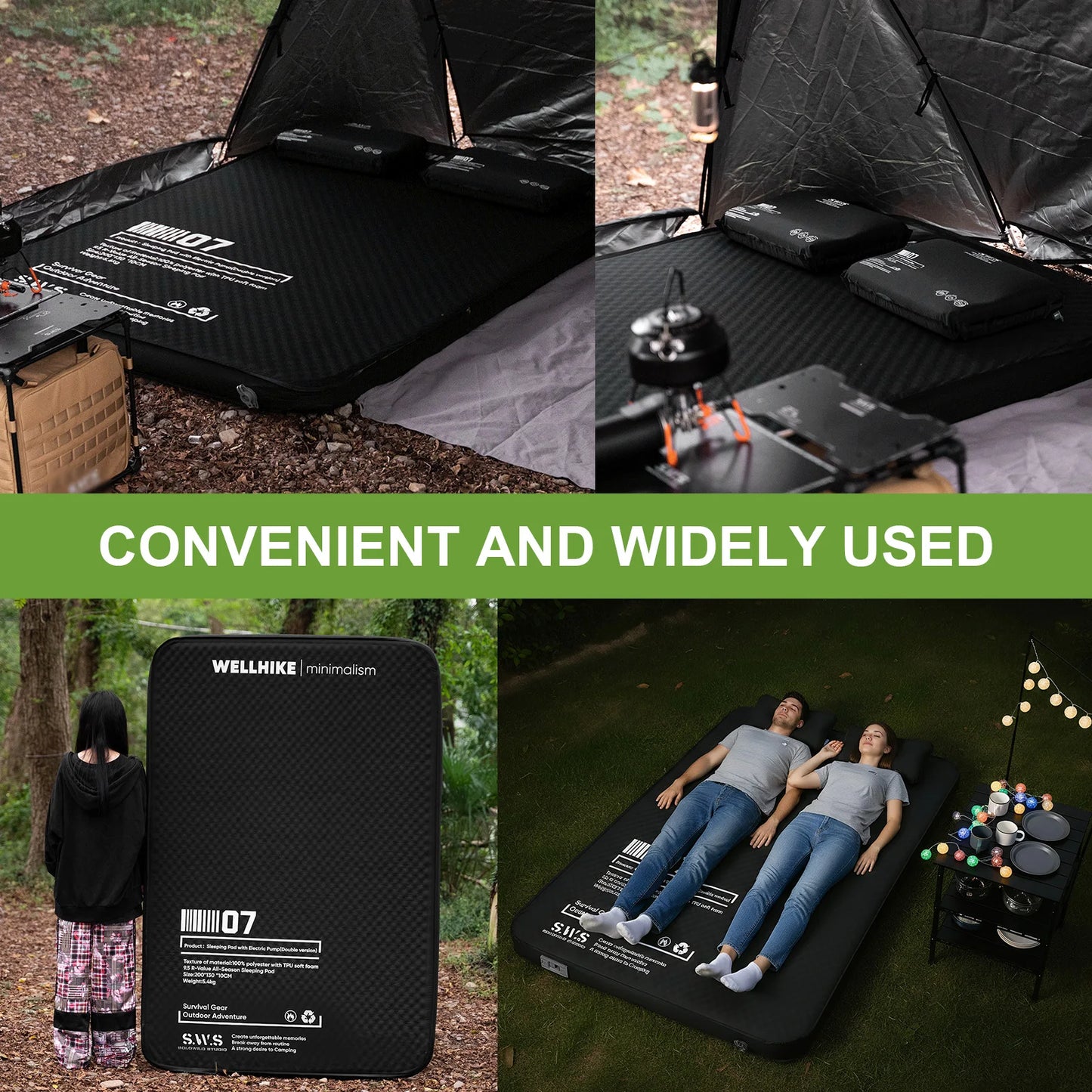 Inflatable Sleeping Mat With Built In Pump For Backpacking