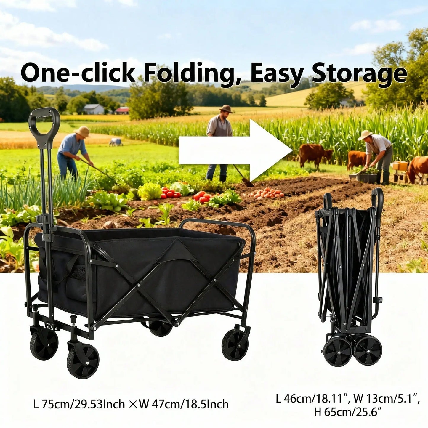 Heavy Duty All Terrain Folding Wagon Cart 680 Lbs Capacity