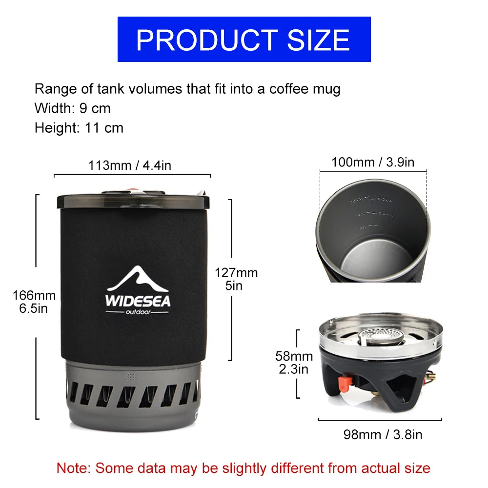 Widesea Camping Cooking System Outdoor Gas Stove With Heat Exchanger