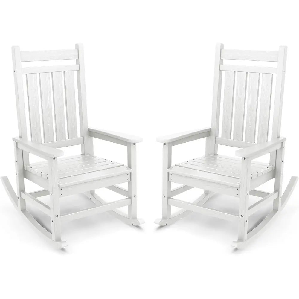 All Weather HDPE Bamboo Outdoor Rocking Garden Chair