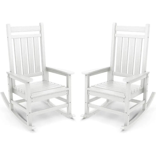 All Weather HDPE Bamboo Outdoor Rocking Garden Chair