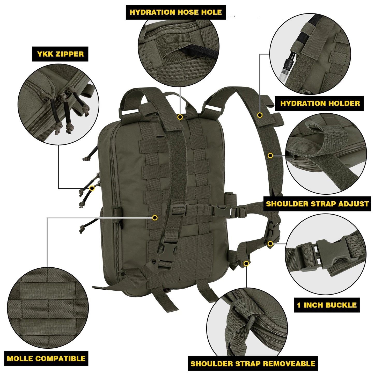 KRYDEX Tactical D3 Flatpack Backpack 23L Hydration MOLLE Assaulter