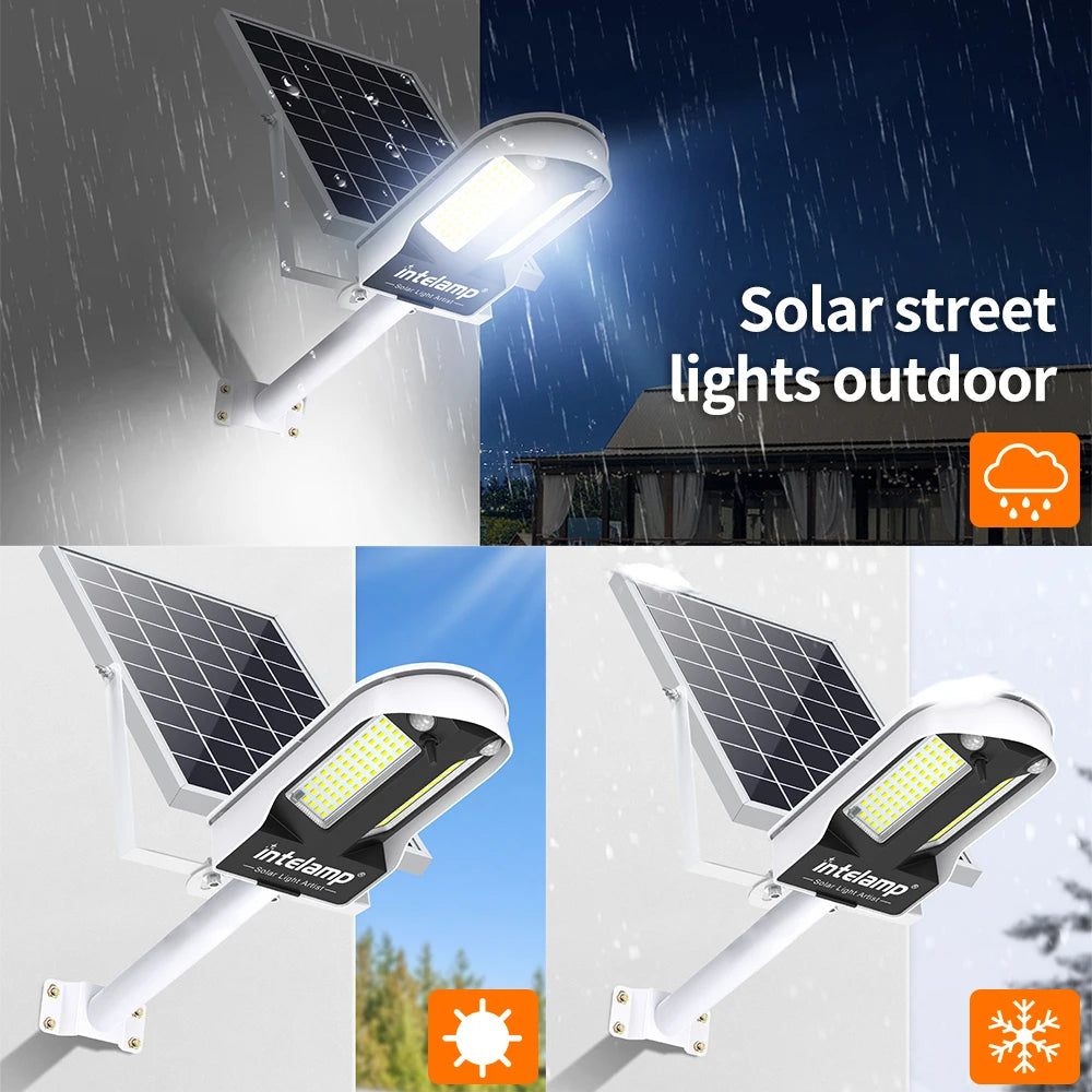Intelamp Outdoor Solar LED Street Lights With Motion Sensor